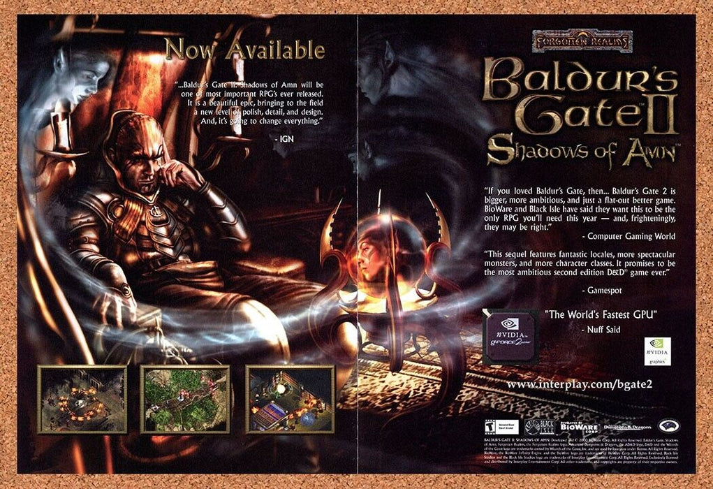 2002 Baldur's Gate II Shadows Amn PC Original Ad - for just $21.49! 