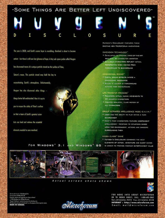 1996 Huygen's Disclosure PC Original Advertisement v4 - for just $19.49! 