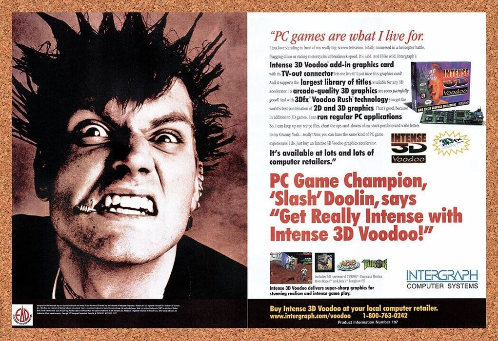 1998 Voodoo 2D/3D Graphics Accelerator Original Ad v3 - for just $21.49! 