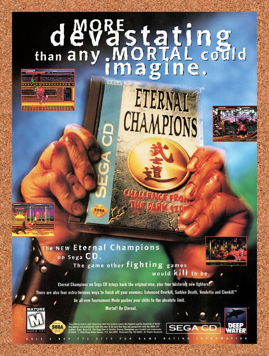 1995 Eternal Champions Sega CD Original Ad v4 - for just $17.99! 