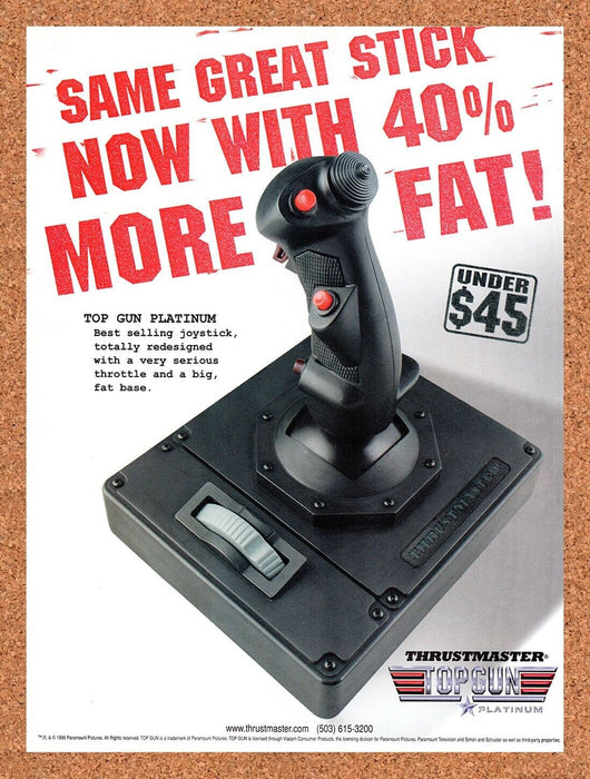 1998 Thrustmaster Top Gun Platinum Flight Stick Original Ad v3 - for just $15.29! 