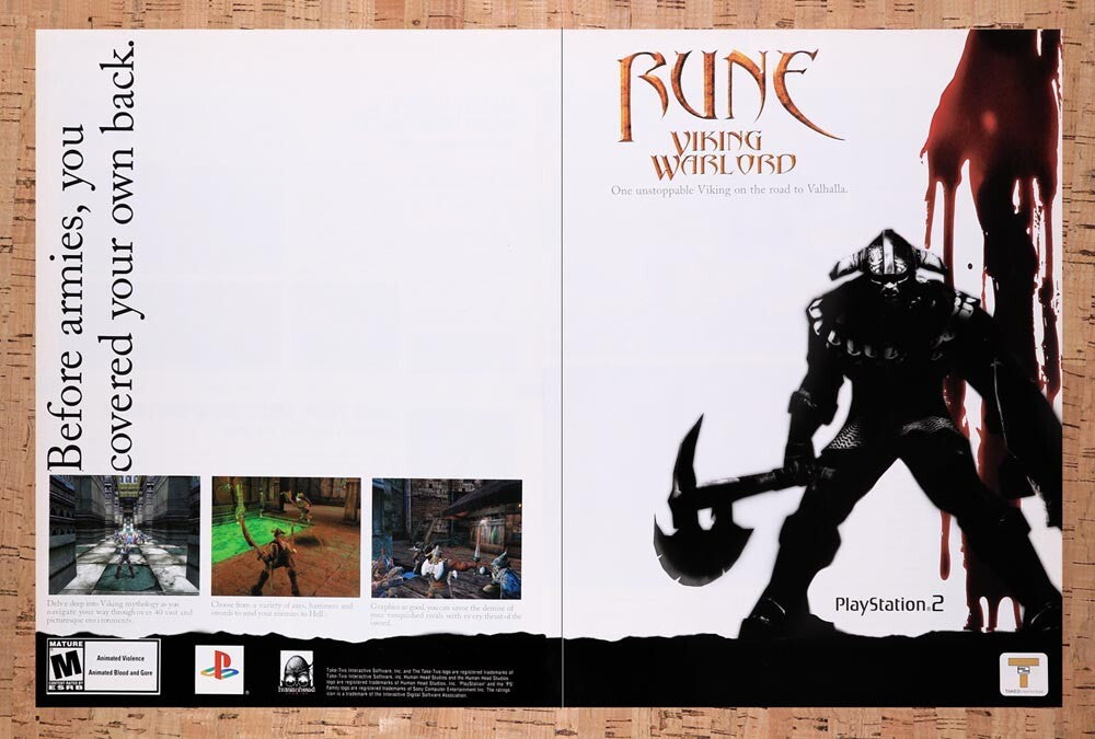 2001 Rune Viking Warlord PS2 Original Ad v2 - for just $21.49! 