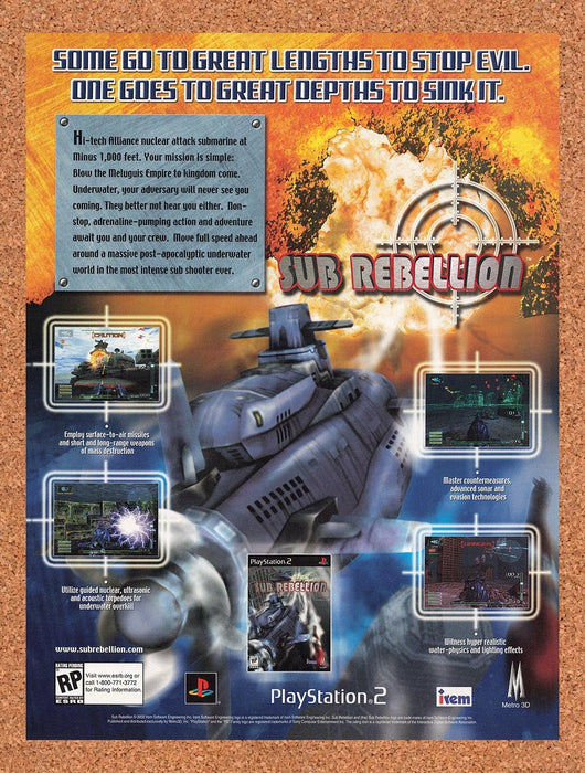2002 Sub Rebellion PS2 Original Ad v1 - for just $19.49! 