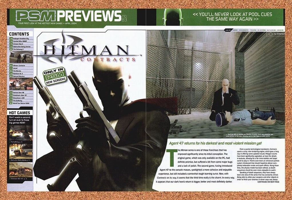 2004 Hitman Contracts PS2 Original Review Ad - for just $21.49! 