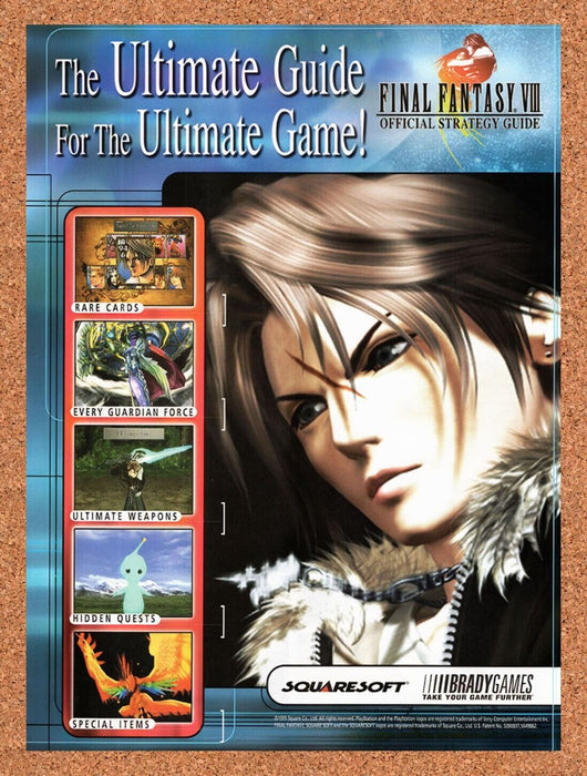 1999 Final Fantasy VIII Brady Games Strategy Guide Original Ad v6 - for just $17.99! 