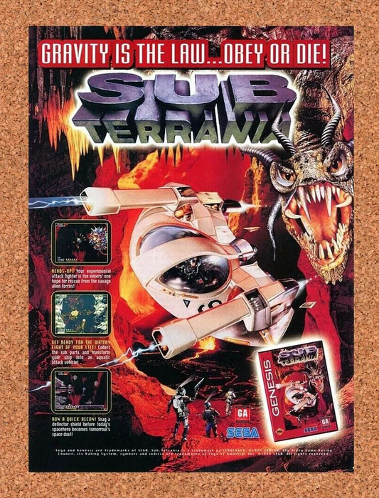 1996 Sub Terrania Genesis Original Ad - for just $17.99! 