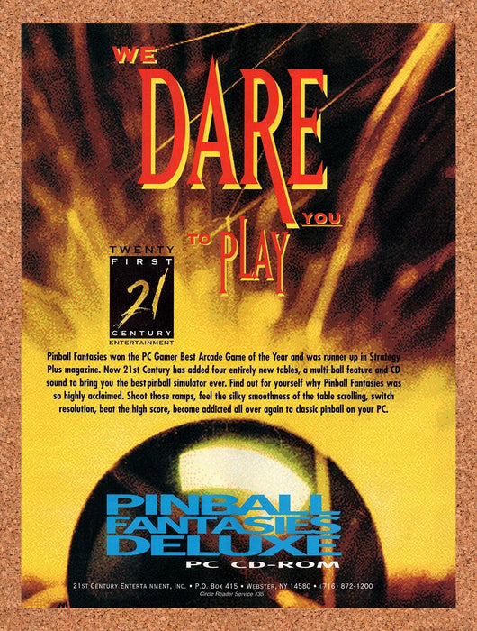 1995 Pinball Fantasies Deluxe PC Original Ad v1 - for just $17.99! 