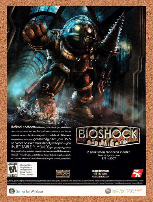 2007 BioShock Xbox 360 Original Ad v5 - for just $17.99! 