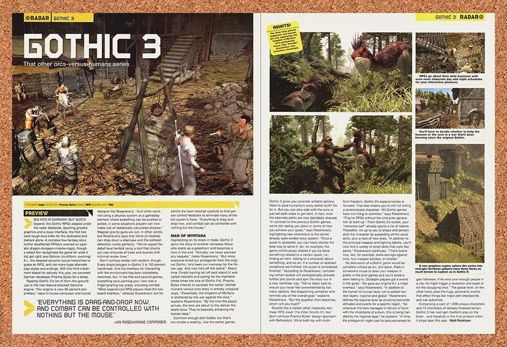 2006 Gothic 3 PC Original Review Ad v1 - for just $21.49! 