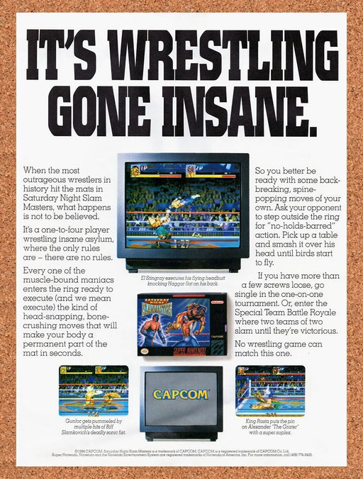 1994 Saturday Night Slam Masters SNES Original Ad v1 - for just $17.99! 