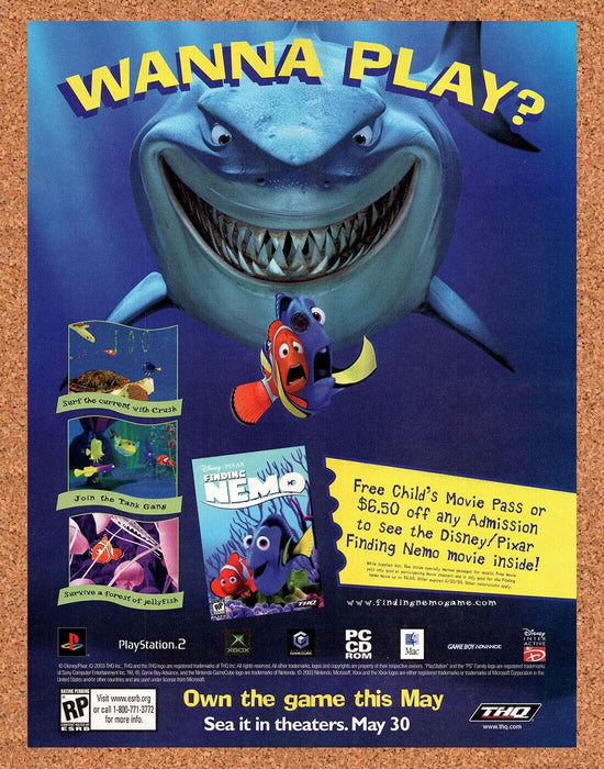 2003 Finding Nemo PS2 Original Ad - for just $17.99! 