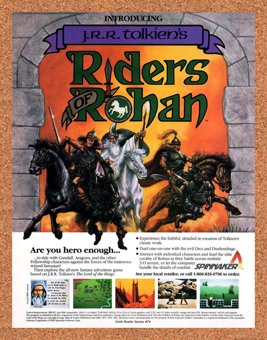 1991 Riders Of Rohan IBM Original LOTR Ad - for just $17.99! 