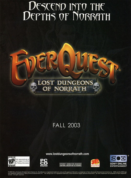 2005 EverQuest Lost Dungeons Norrath PC Original Ad - for just $18.99! 