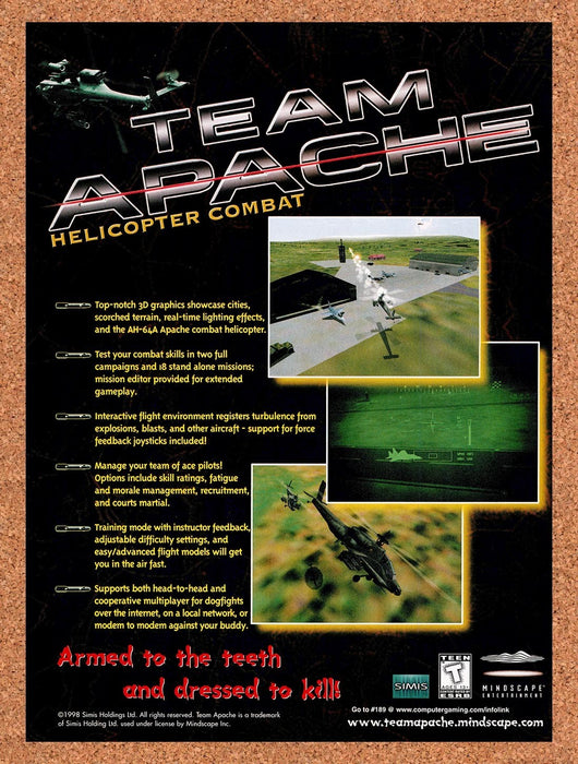 1998 Team Apache Helicopter Combat PC Original Ad v1 - for just $19.49! 