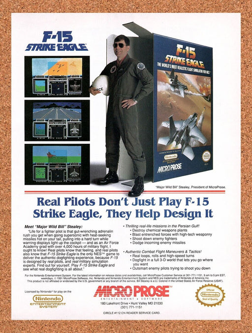 1992 F-15 Strike Eagle NES Original Ad v1 - for just $17.99! 
