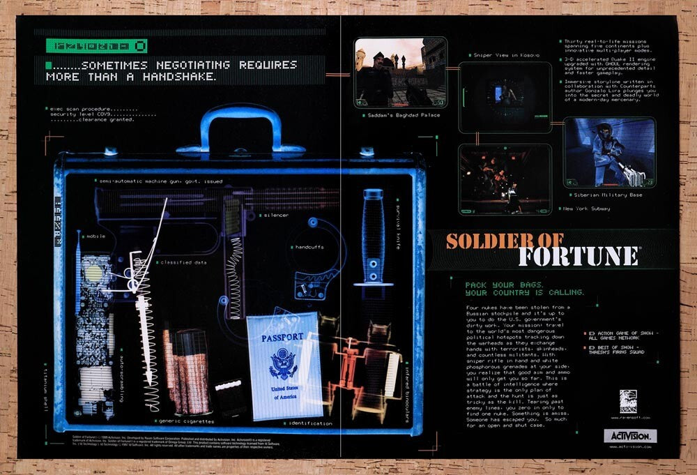 1999 Soldier Of Fortune PC Original Ad v2 - for just $21.49! 