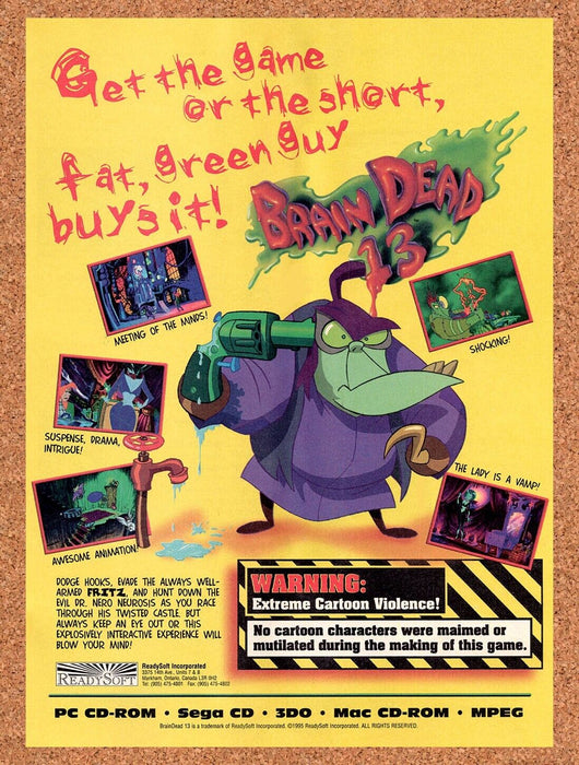 1995 Brain Dead 13 PC Original Ad v1 - for just $17.99! 