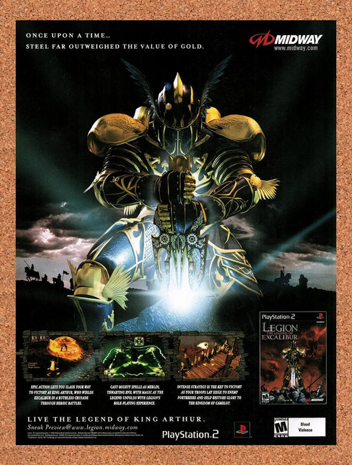 2002 Legion The Legend Of Excalibur PS2 Original Advertisement v2 - for just $19.49! 