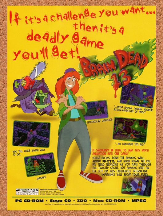 1995 Brain Dead 13 PC Original Ad v6 - for just $17.99! 