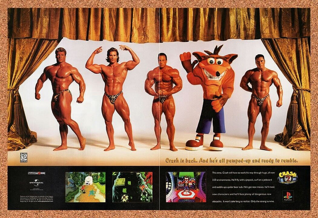 1998 Crash Bandicoot 2 Cortex Strikes Back PS1 Original Ad v1 - for just $18.27! 