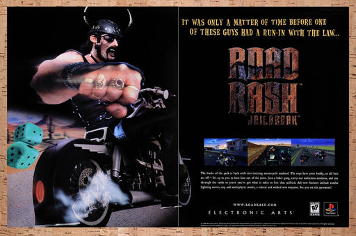 1999 Road Rash Jailbreak PS1 Original Ad v1 - for just $21.49! 