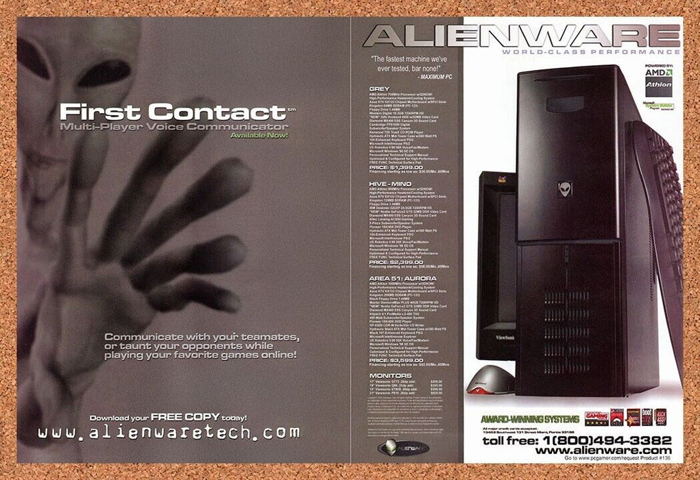 2000 Alienware First Contact Voice Communicator Original Ad v25 - for just $22.49! 