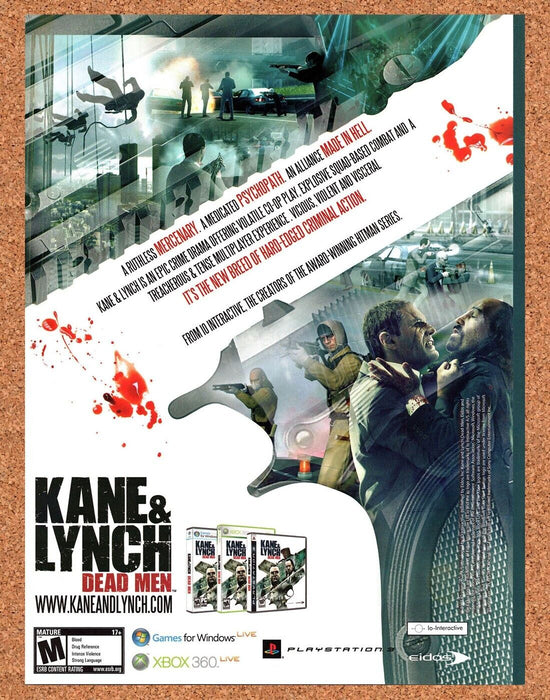 2007 Kane & Lynch Dead Men PS3 Original Ad - for just $17.99! 