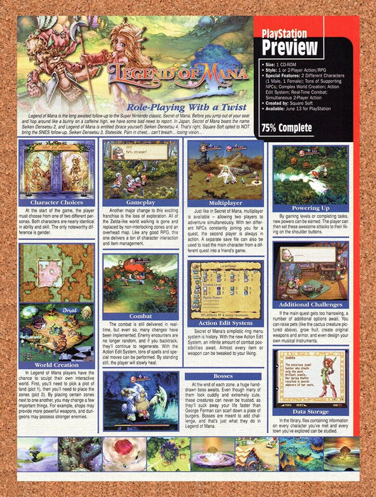 2000 Legend Of Mana PS1 Original Ad v1 - for just $17.99! 