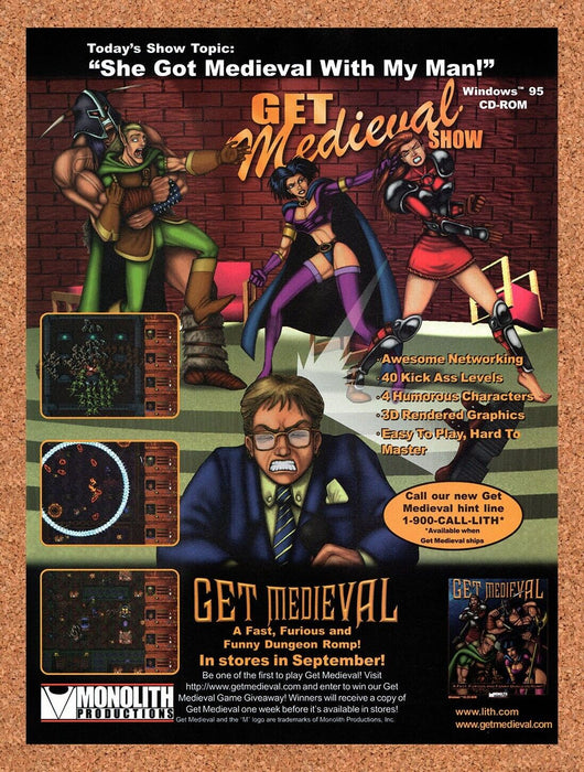 1998 Get Medieval PC Original Ad v3 - for just $17.99! 