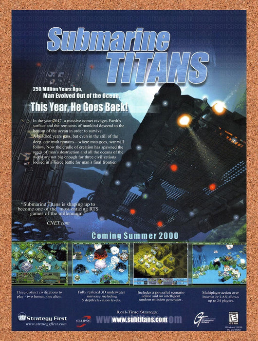 2000 Submarine Titans PC Original Advertisement v2 - for just $19.49! 