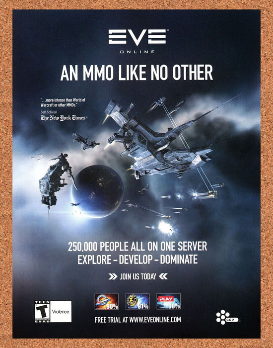 2008 EVE Online PC Original Free Trial Ad - for just $17.99! 