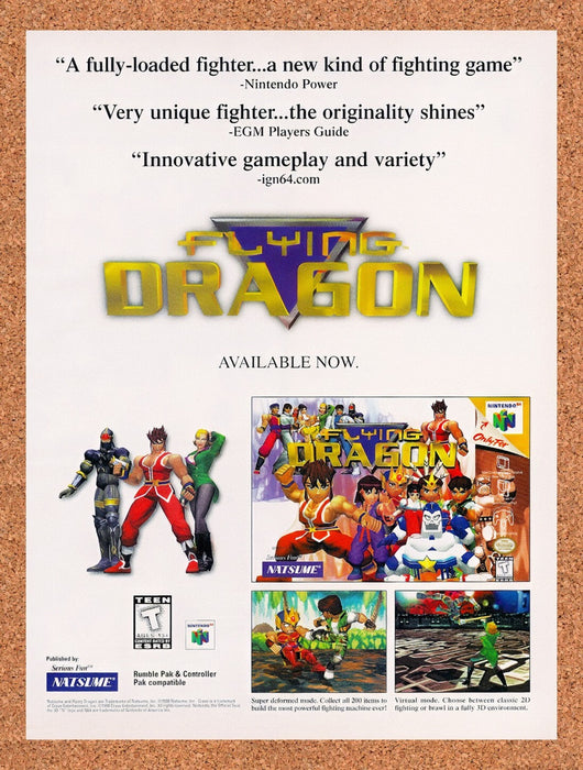1998 Flying Dragon N64 Original Ad v1 - for just $17.99! 
