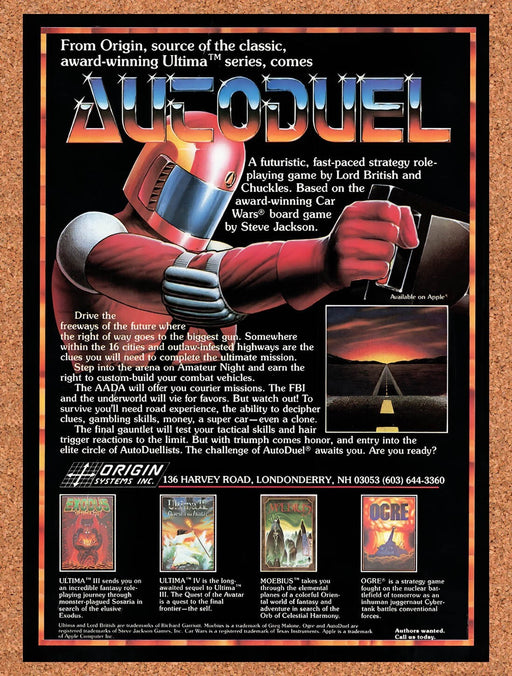 1987 AutoDuel Atari ST Original Ad v1 - for just $17.99! 
