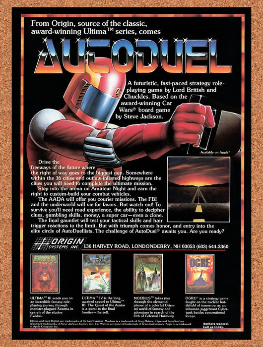 1987 AutoDuel Atari ST Original Ad v1 - for just $17.99! 