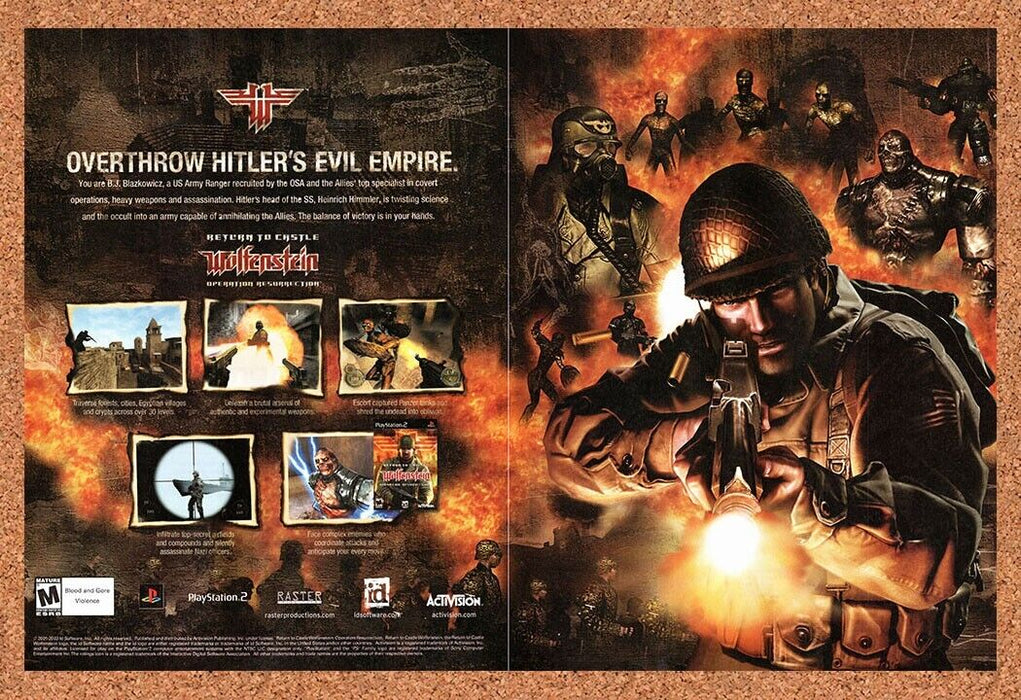 2003 Return To Castle Wolfenstein Tides Of War PS2 Original Ad v3 - for just $21.49! 