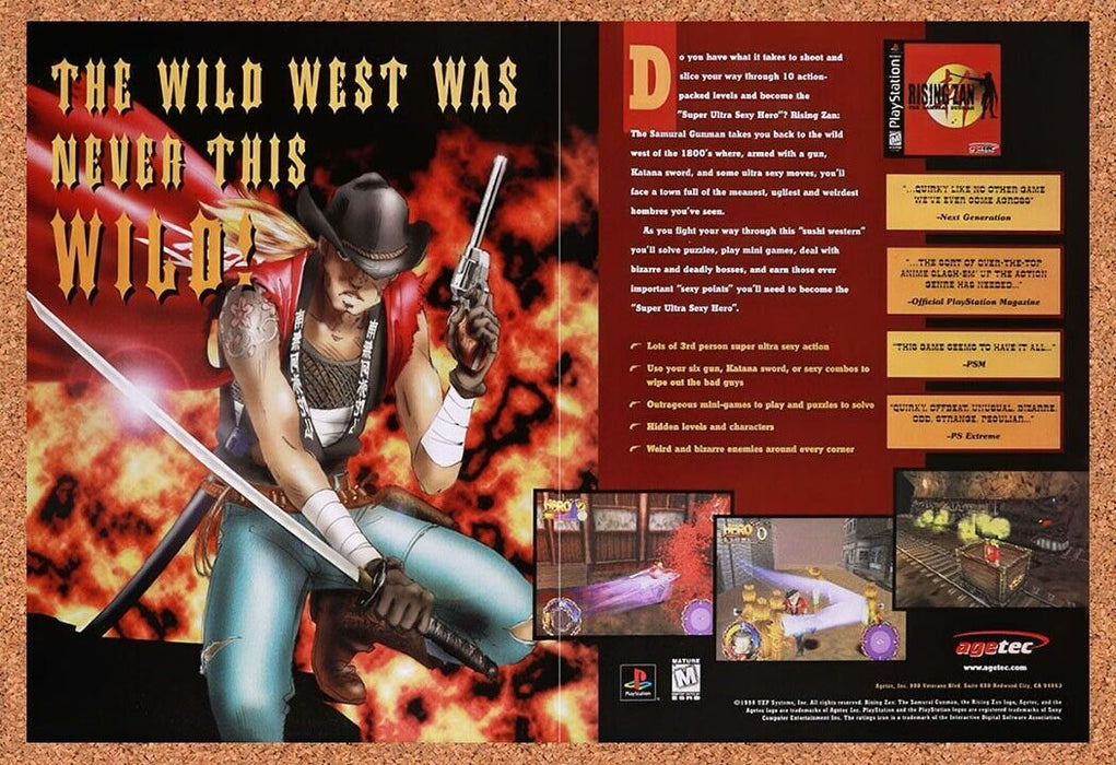 1999 Rising Zan The Samurai Gunman PS1 Original Ad v1 - for just $21.49! 