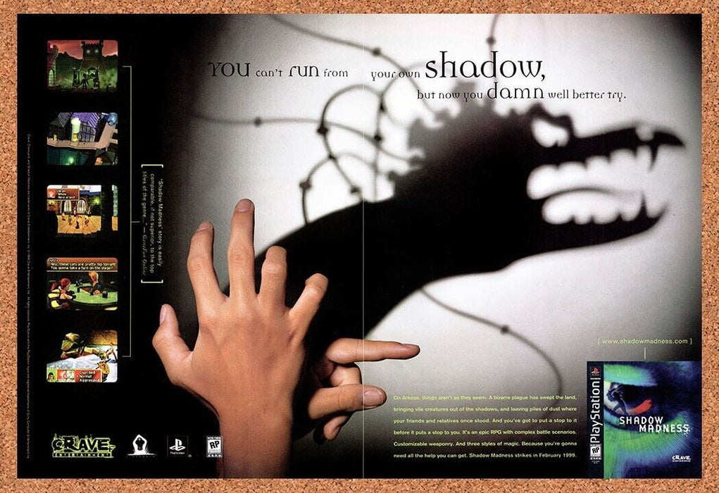 1998 Shadow Madness PS1 Original Ad v2 - for just $19.34! 
