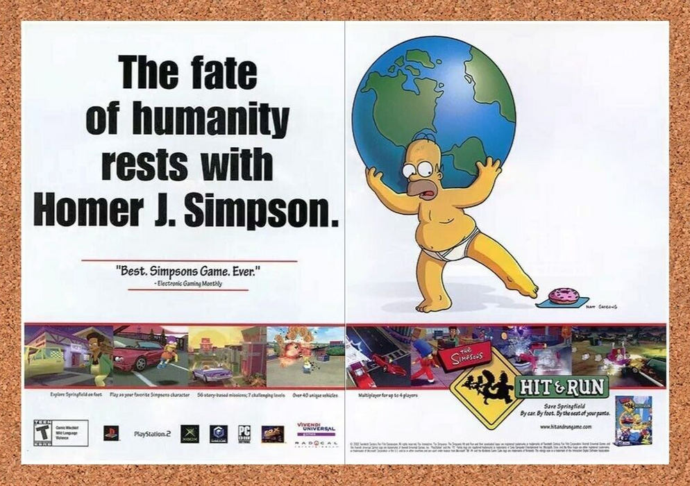 2004 Simpsons Hit And Run PS2 Original Ad v2 - for just $21.49! 