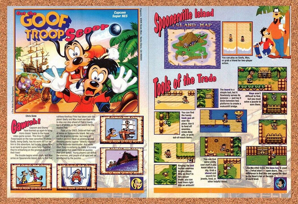 1993 Goof Troop SNES Gawrsh! Review Ad Original Ad v1 - for just $21.49! 