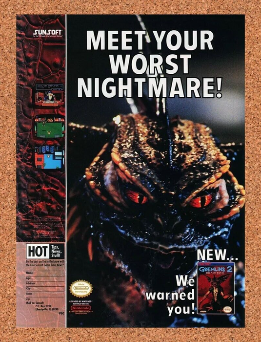 1992 Gremlins 2 NES Original Ad - for just $17.99! 