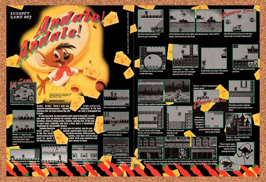 1993 Speedy Gonzales Game Boy Original Ad v1 - for just $21.49! 