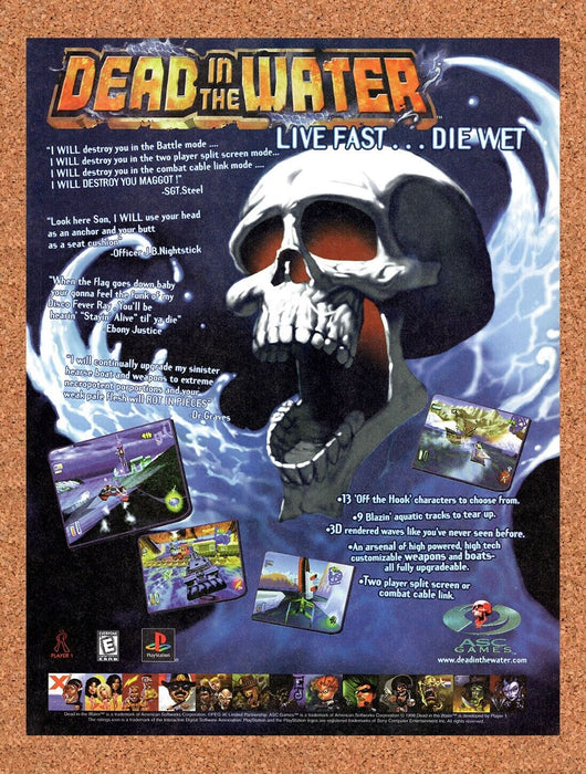 1998 Dead In The Water PS1 Original Ad v1 - for just $17.99! 