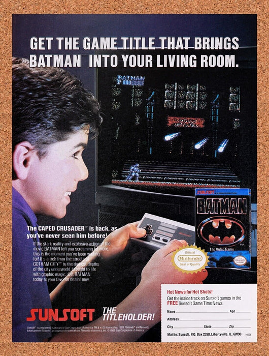 1990 Batman NES Original Ad v6 - for just $15.29! 