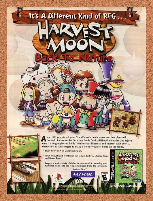 2003 Harvest Moon Back to Nature PS1 Original Ad - for just $17.99! 