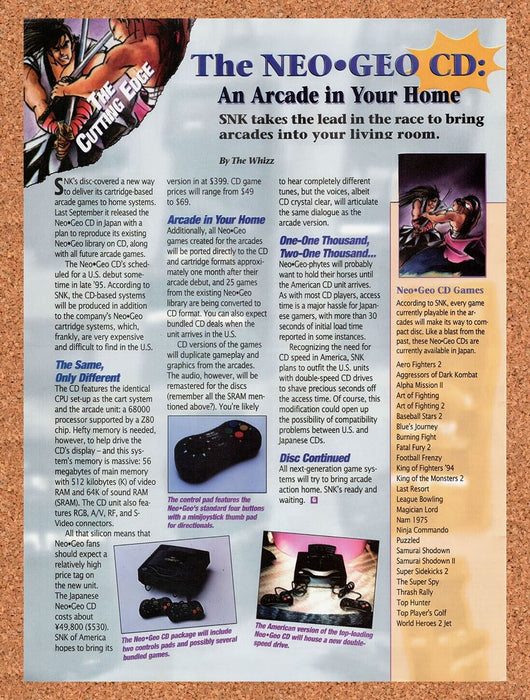 1995 Neo Geo CD Console Arcade In Your Home Review Original Ad v3 - for just $17.99! 