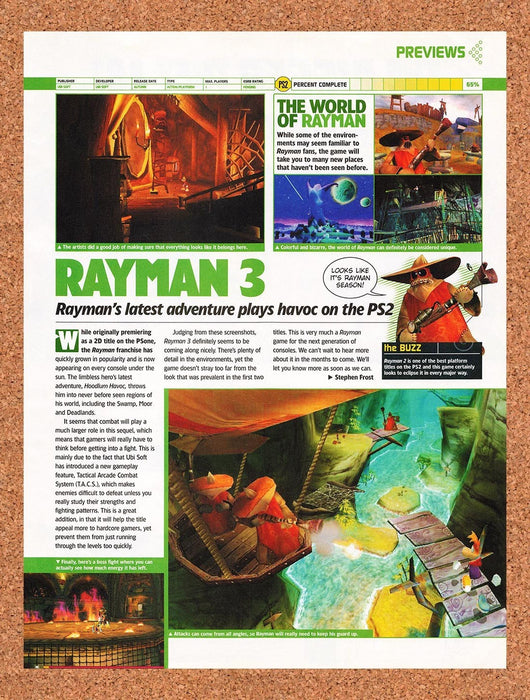 2002 Rayman 3 PS2 Original Advertisement vr1 - for just $19.49! 