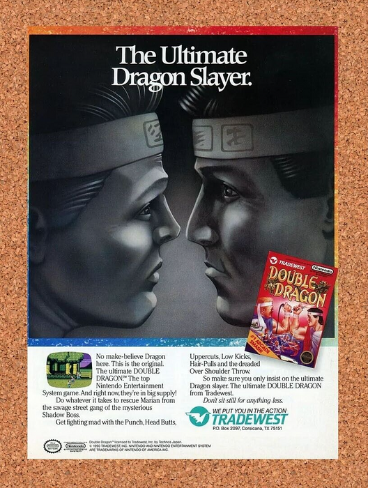 1990 Double Dragon NES Original Ad v1 - for just $17.99! 