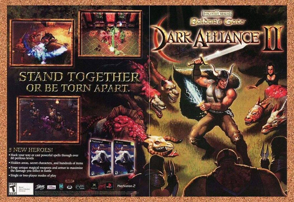 2003 Baldur's Gate Dark Alliance II PS2 Original Ad - for just $21.49! 