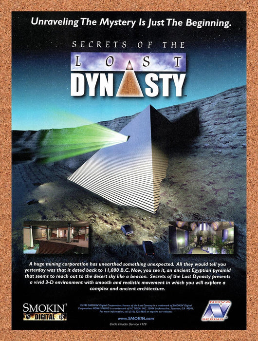 1996 Secrets Of The Lost Dynasty PC Original Ad v1 - for just $17.99! 