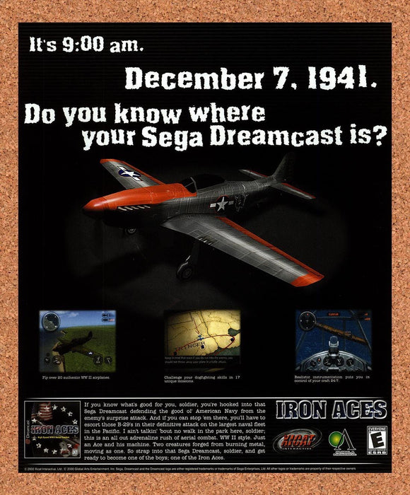 2000 Iron Aces Dreamcast Original Advertisement v1